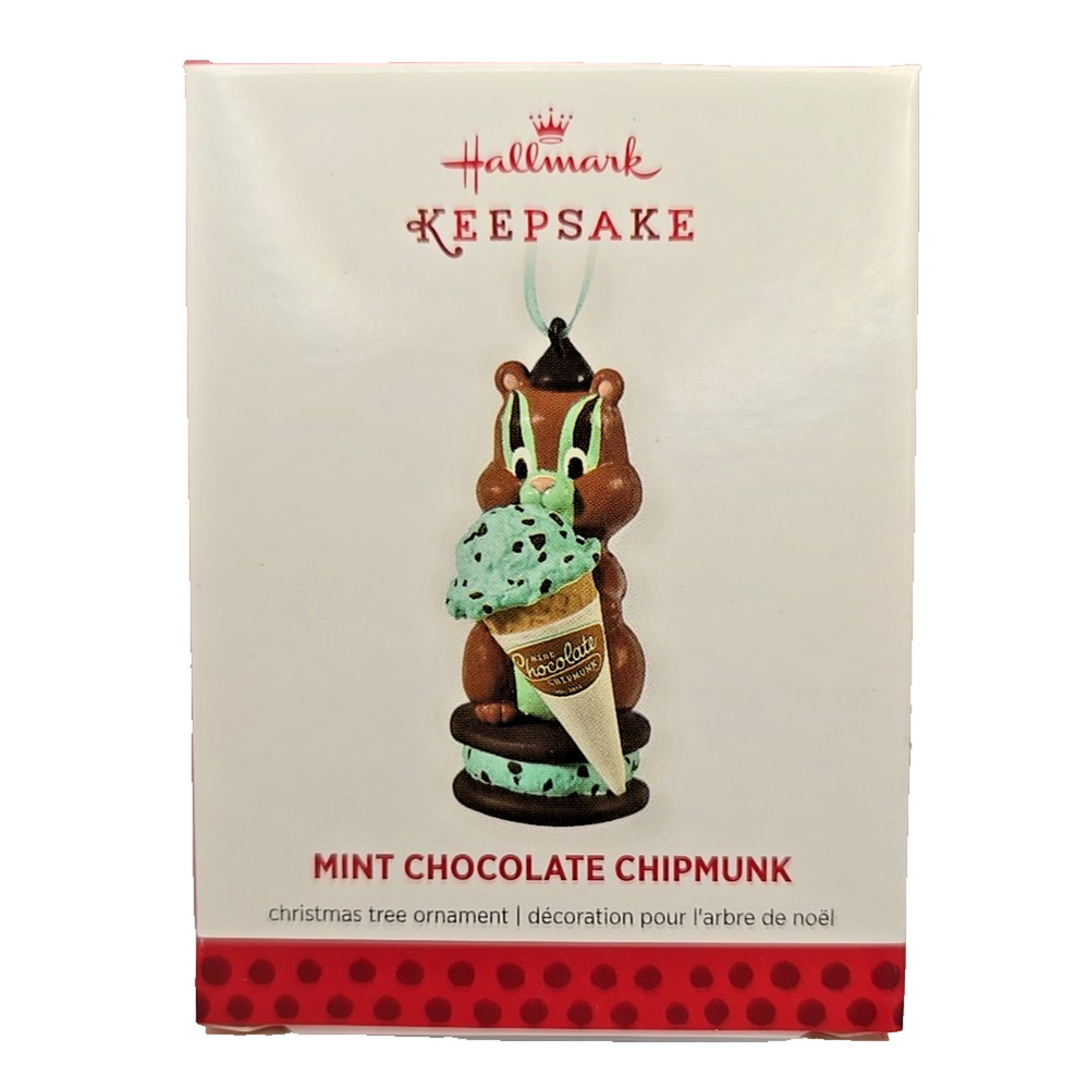 2013 Hallmark Keepsake Mint Chocolate Chipmunk Christmas Ornament U328